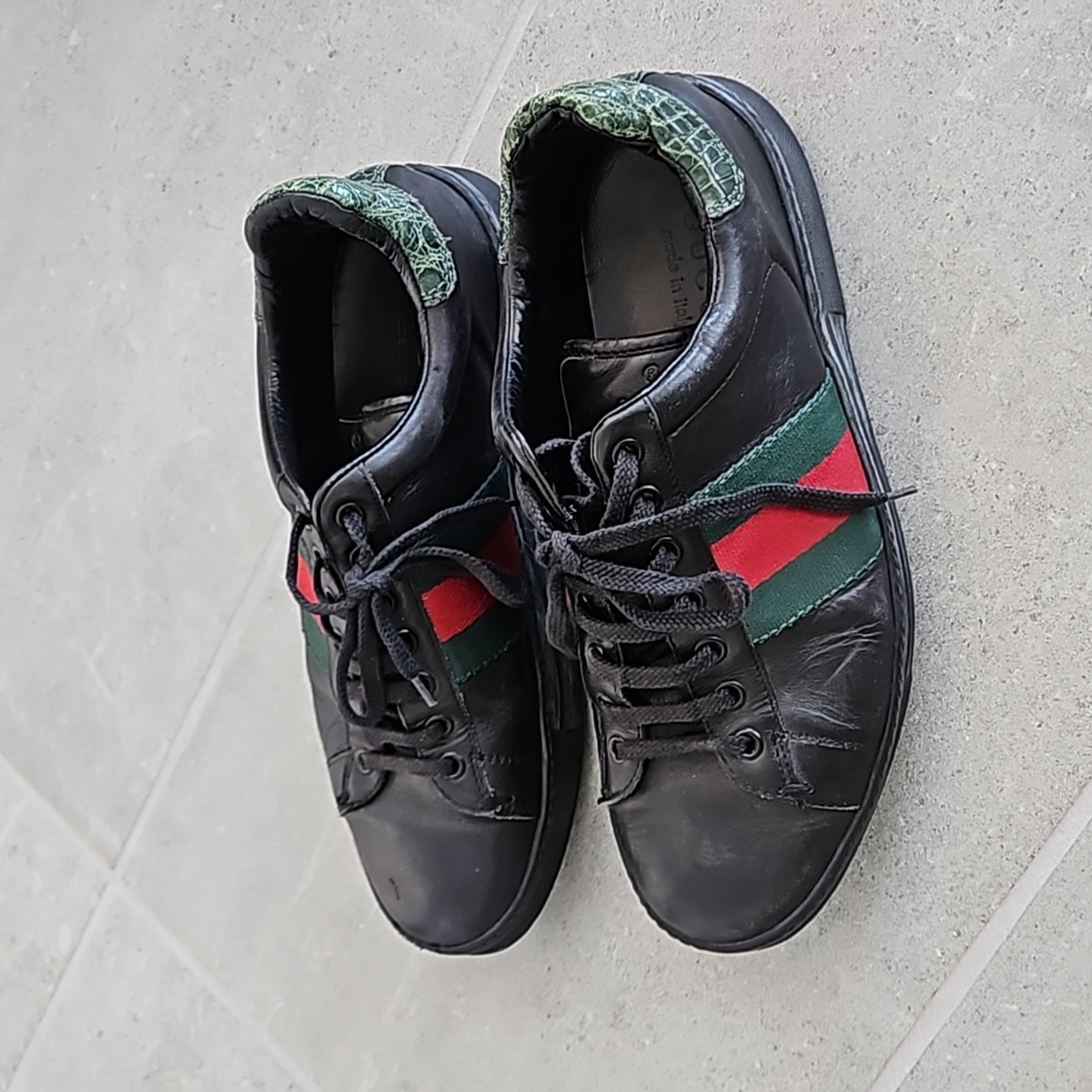 Gucci Ace sneakers with crocodile backdrops